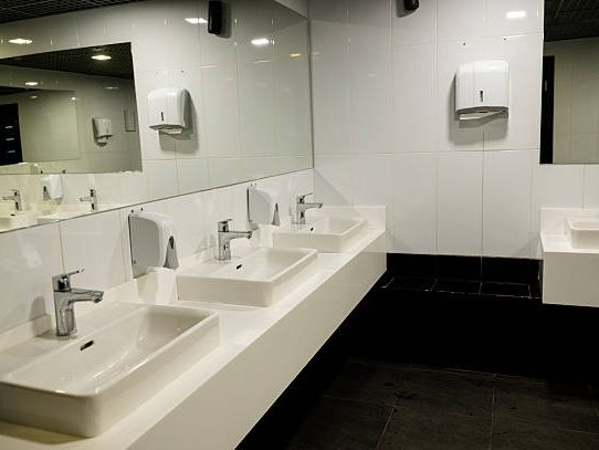 Spotless commercial restroom